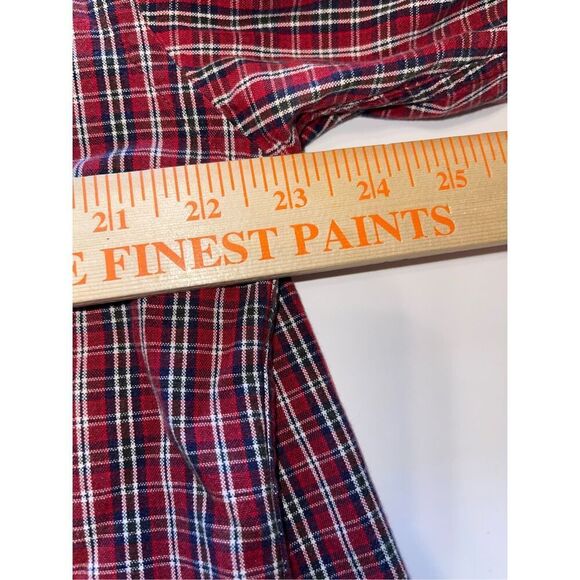 Vintage Tommy Hilfiger Shirt Mens L Red Plaid Long Sleeve Button Down Cotton A21 - Picture 5 of 6